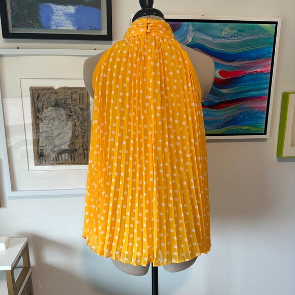 KARL LAGERFELD | Women's Pleated Chiffon High Neck Printed Blouse (Size M) - Picture 10 of 10